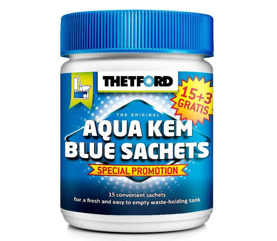 Thetford Aqua Kem Blue Sachets WC- kemikaali 15+3 pussia