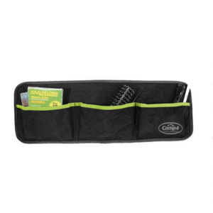 Seinälle kiinnitettävä säilytystasku TESSA 3 musta/lime 60x20cm