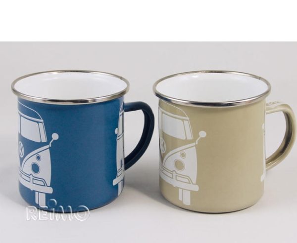 VW Collection Enamel Cups sininen + harmaa, sarja 2-4508