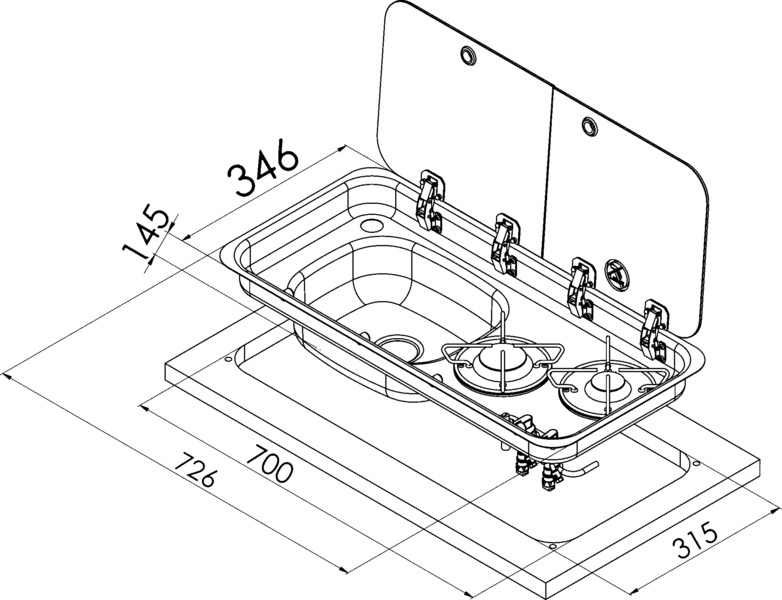 Carbest liesi-allas 726x346mm vasen - Image 2