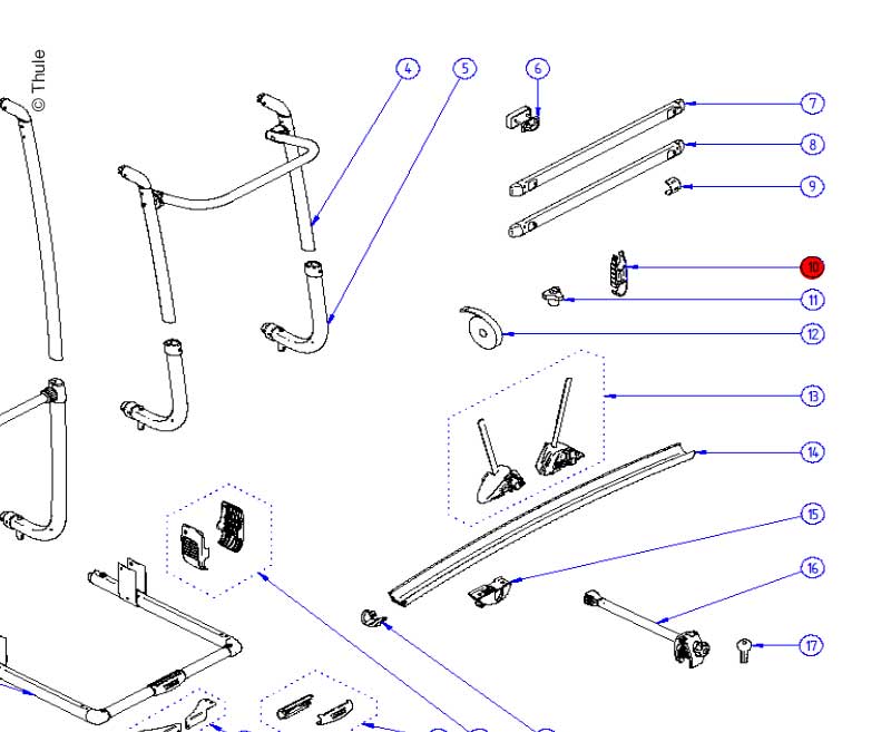 Thule pyöräkourun kiinnikepari - Image 2